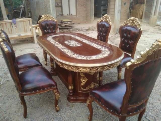 Set Meja Makan Ganesha Ukir 6 KursiSet Meja Makan Ganesha Ukir 6 Kursi